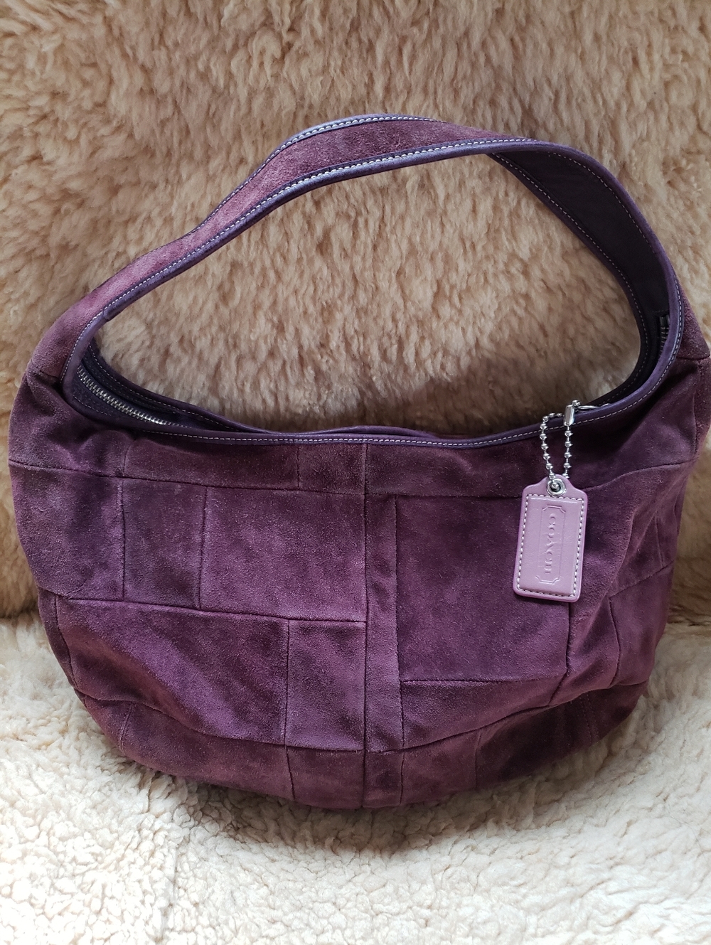 Coach Y2K Suede Quilted Ergo Purple